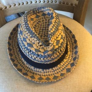 Woven Straw Fedora Hat